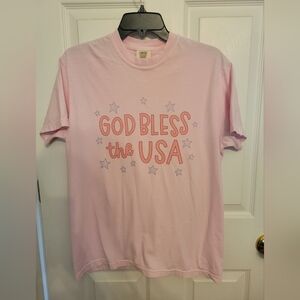 Comfort Colors Light Pink USA Stars Tee